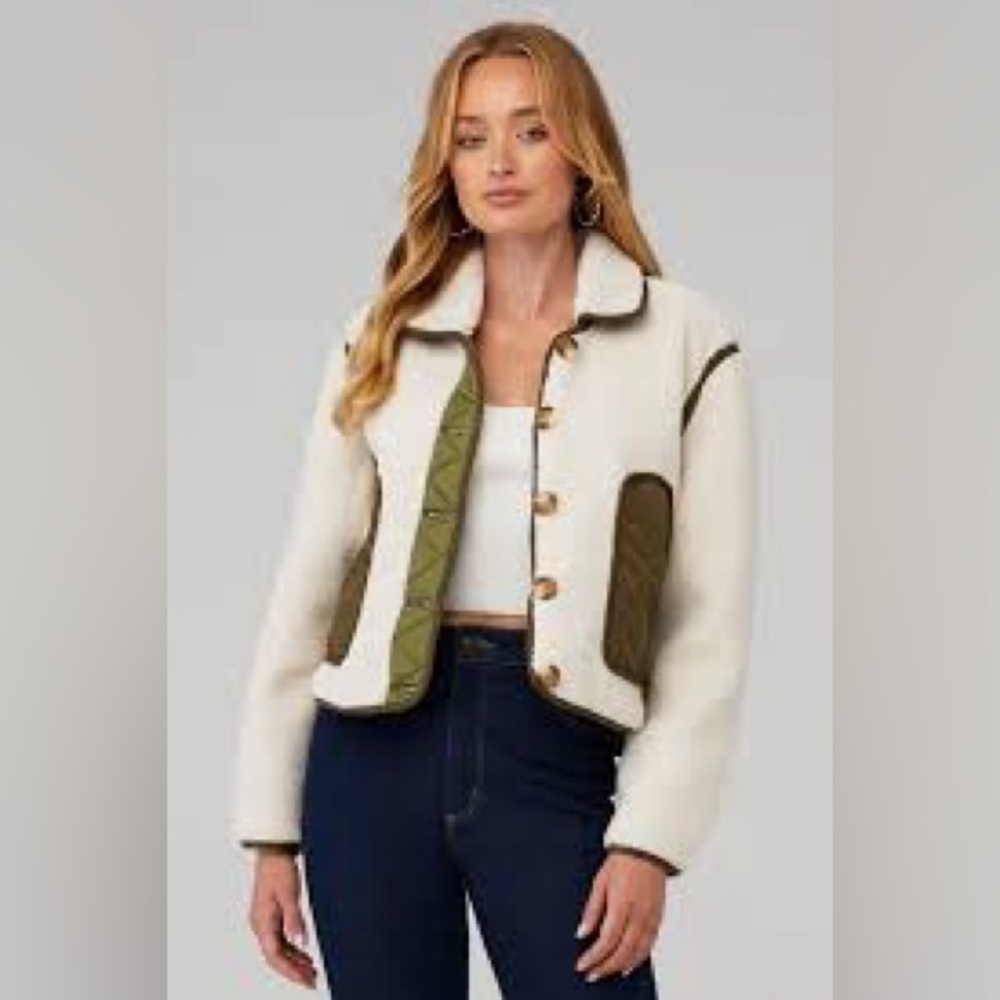 NWT Blank nyc X Anthropoligie Cloud Forest Sherpa jacket
